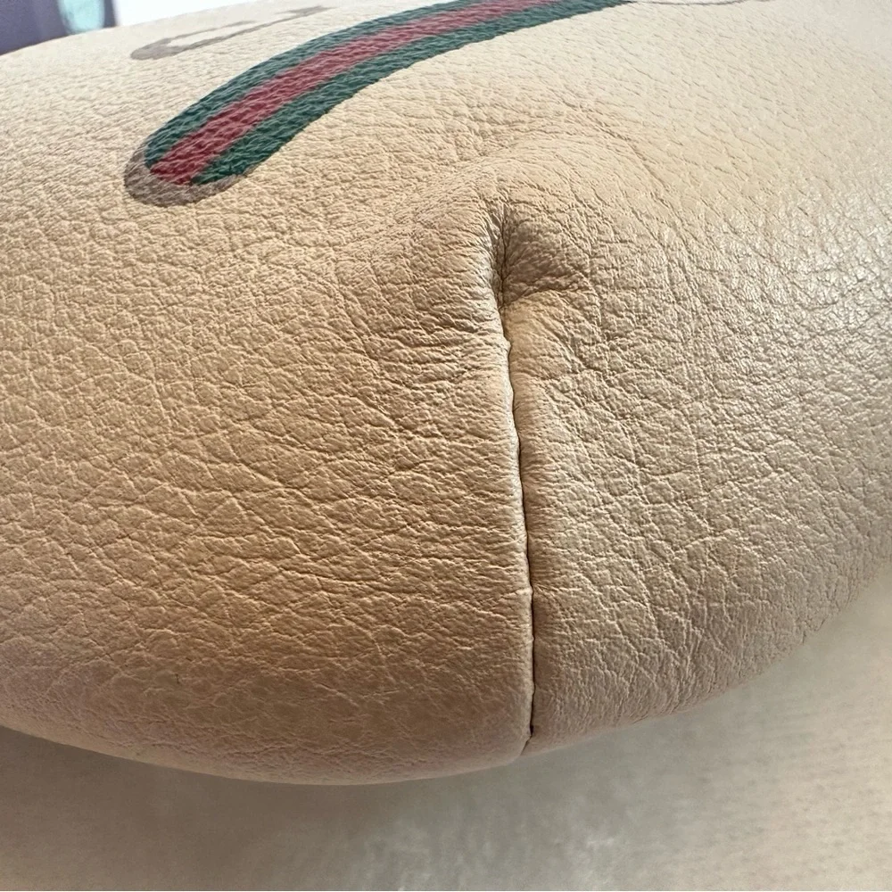 Gucci White Belt Bag with Navy and Red Strap